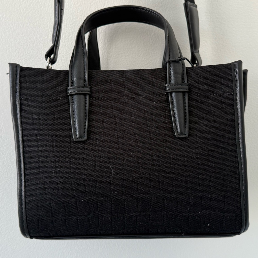 Zara Black Mini Croc Tote Bag NWT
